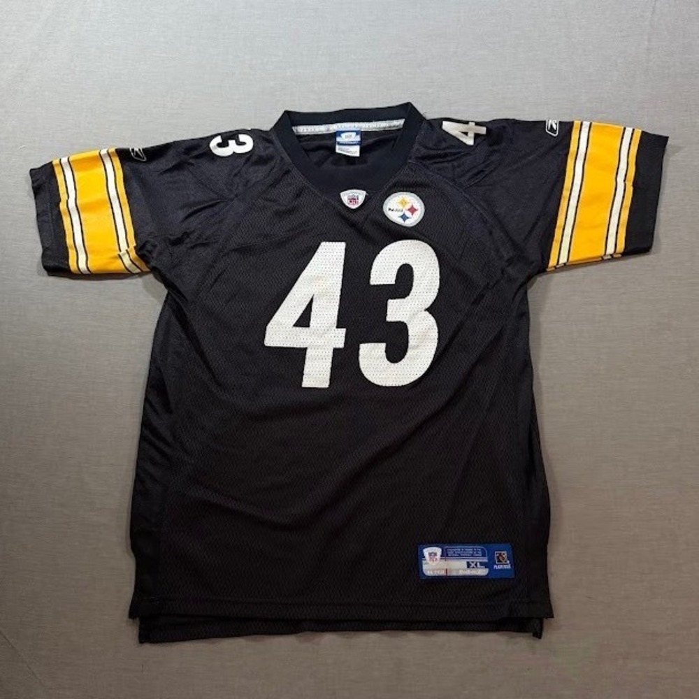 Pittsburgh Steelers Troy Polamalu Jersey Reebok NFL Equipment Boys Size XL